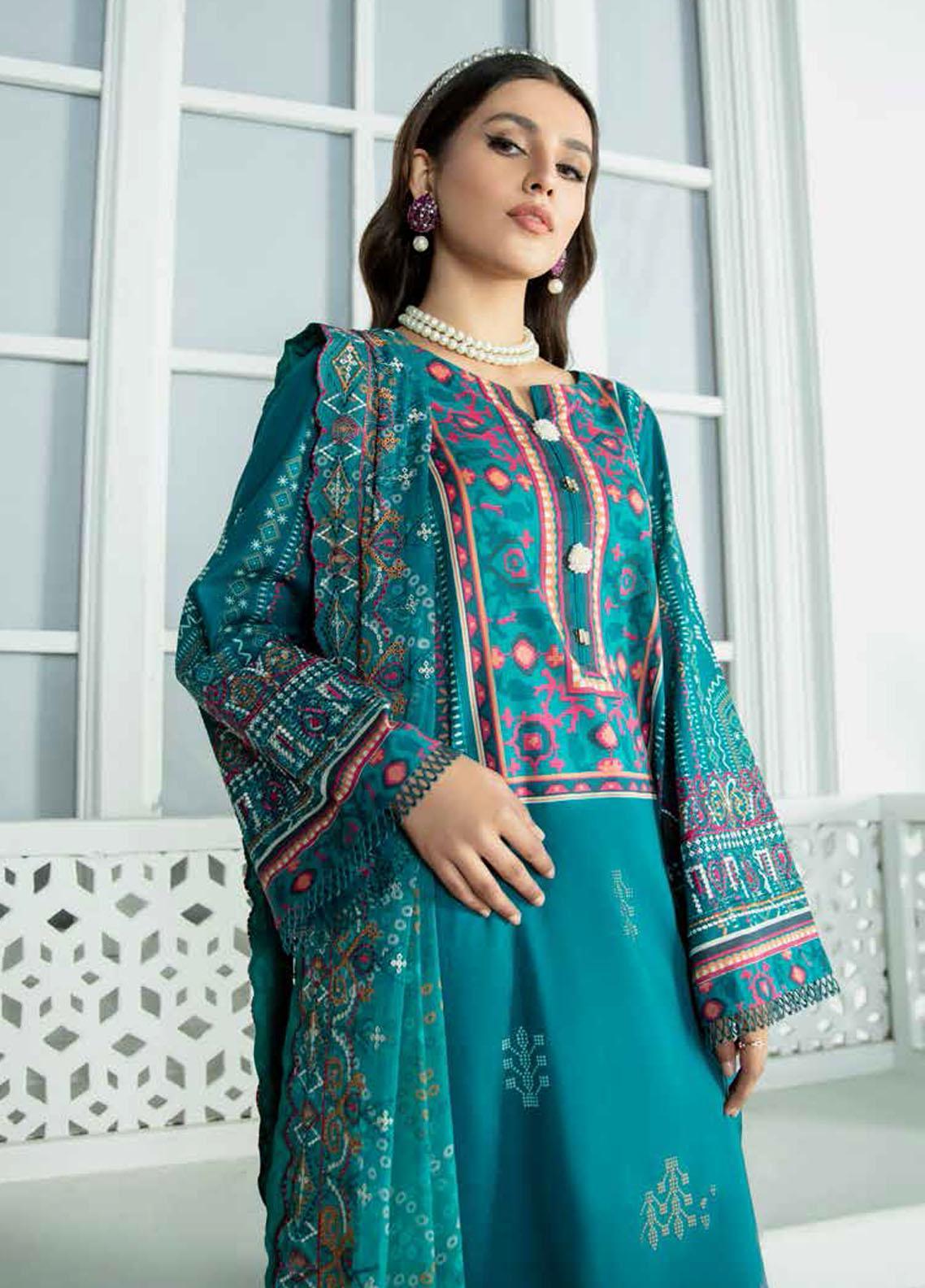 Gardenia By Nureh Embroidered Lawn Suits Unstitched 3 Piece NS-44- Summer Collection