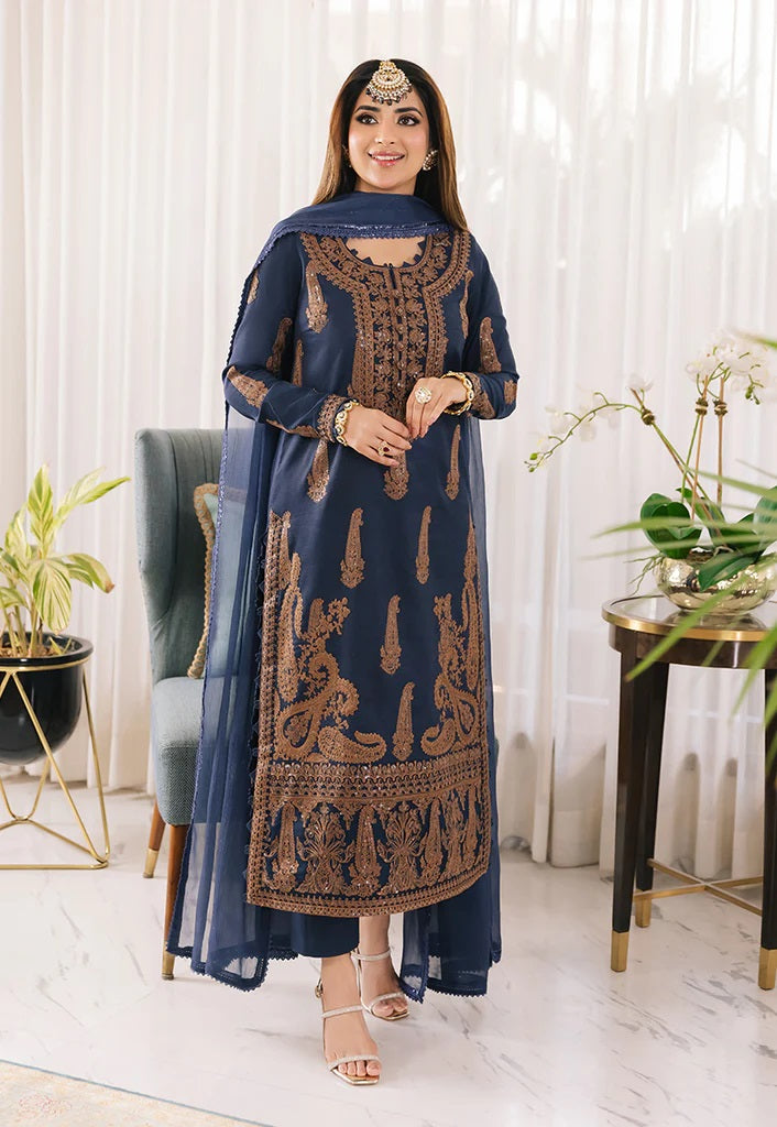 Asim Jofa Maahru Noorie Embroidered Suits Unstitched 3 Piece AJSM-49 - Festive Collection