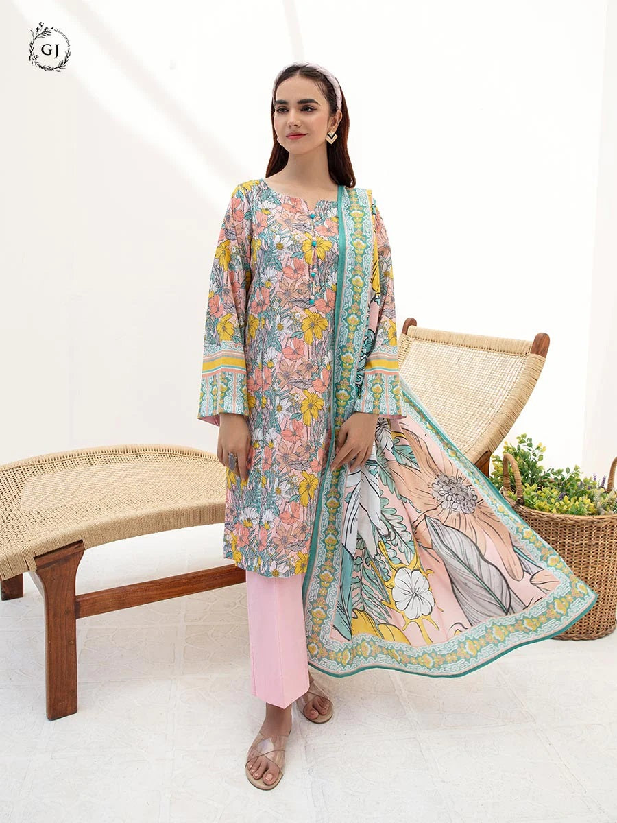 Aviva by GJ Digital Printed Lawn 2 piece Unstitched - GJAV23-A4