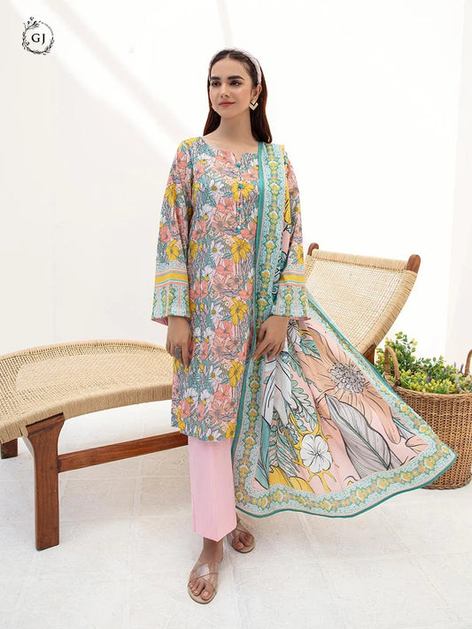 Aviva by GJ Digital Printed Lawn 2 piece Unstitched - GJAV23-A4