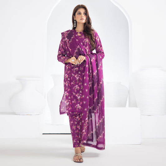 Identic Separates Printed Lawn 3 piece Unstitched dress - IDS-10-04 - Summer Collection