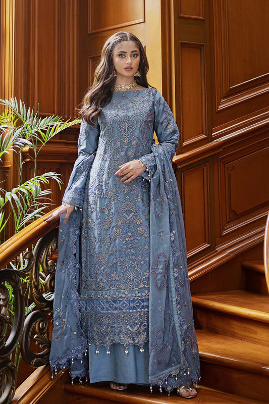 Ishq Aatish by Emaan Adeel Embroidered Chiffon Suits Unstitched 3 Piece EA23IA-04 Rumeysa - Luxury Collection