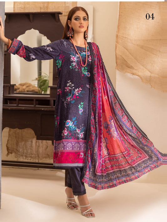 Colors by Al Zohaib Printed Lawn Suits Unstitched 3 Piece CSD-23-04 - Summer Collection
