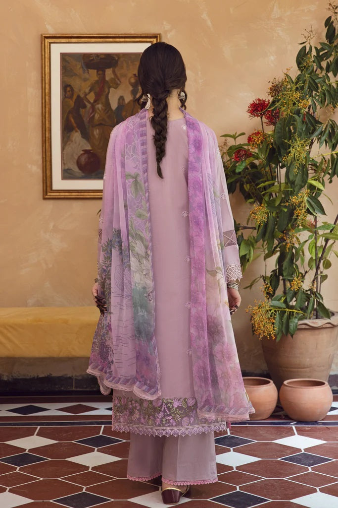 Meena Kumari By Aabyaan Embroidered Chikankari Lawn 3pc Suits Unstitched AB-04 Neelam