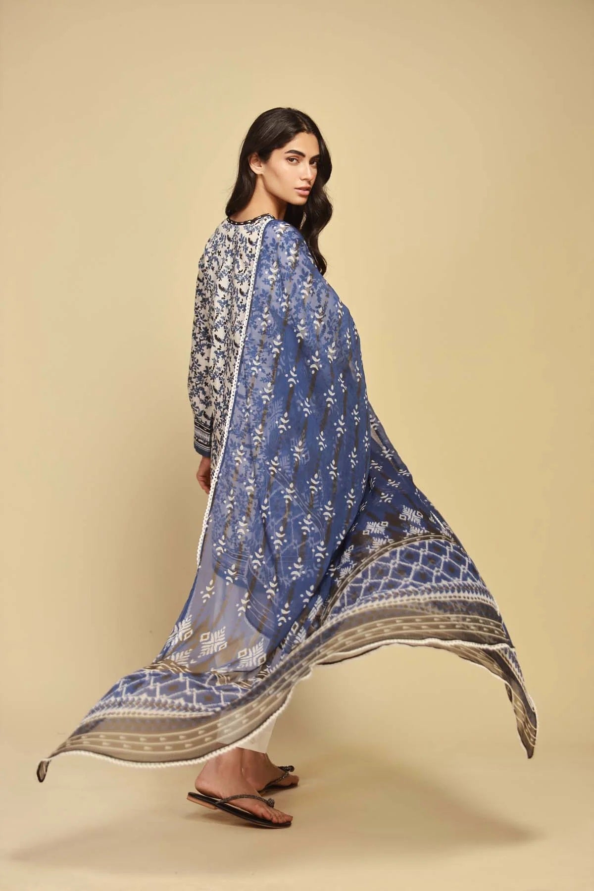 Sahar Printed Lawn Suits Unstitched 3 Piece SBW-23-04 - Summer Collection