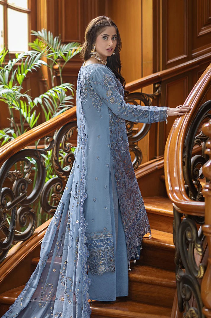 Ishq Aatish by Emaan Adeel Embroidered Chiffon Suits Unstitched 3 Piece EA23IA-04 Rumeysa - Luxury Collection