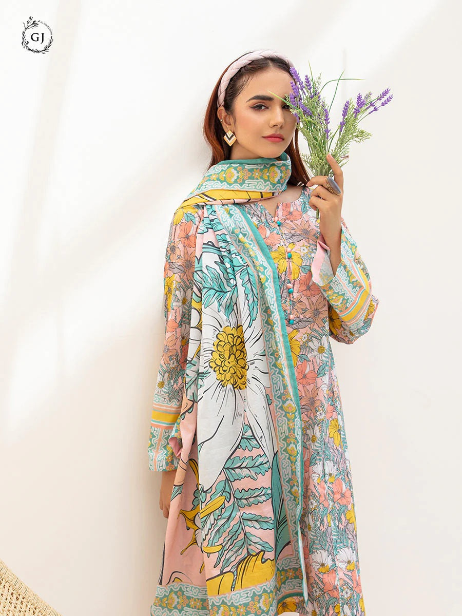 Aviva by GJ Digital Printed Lawn 2 piece Unstitched - GJAV23-A4