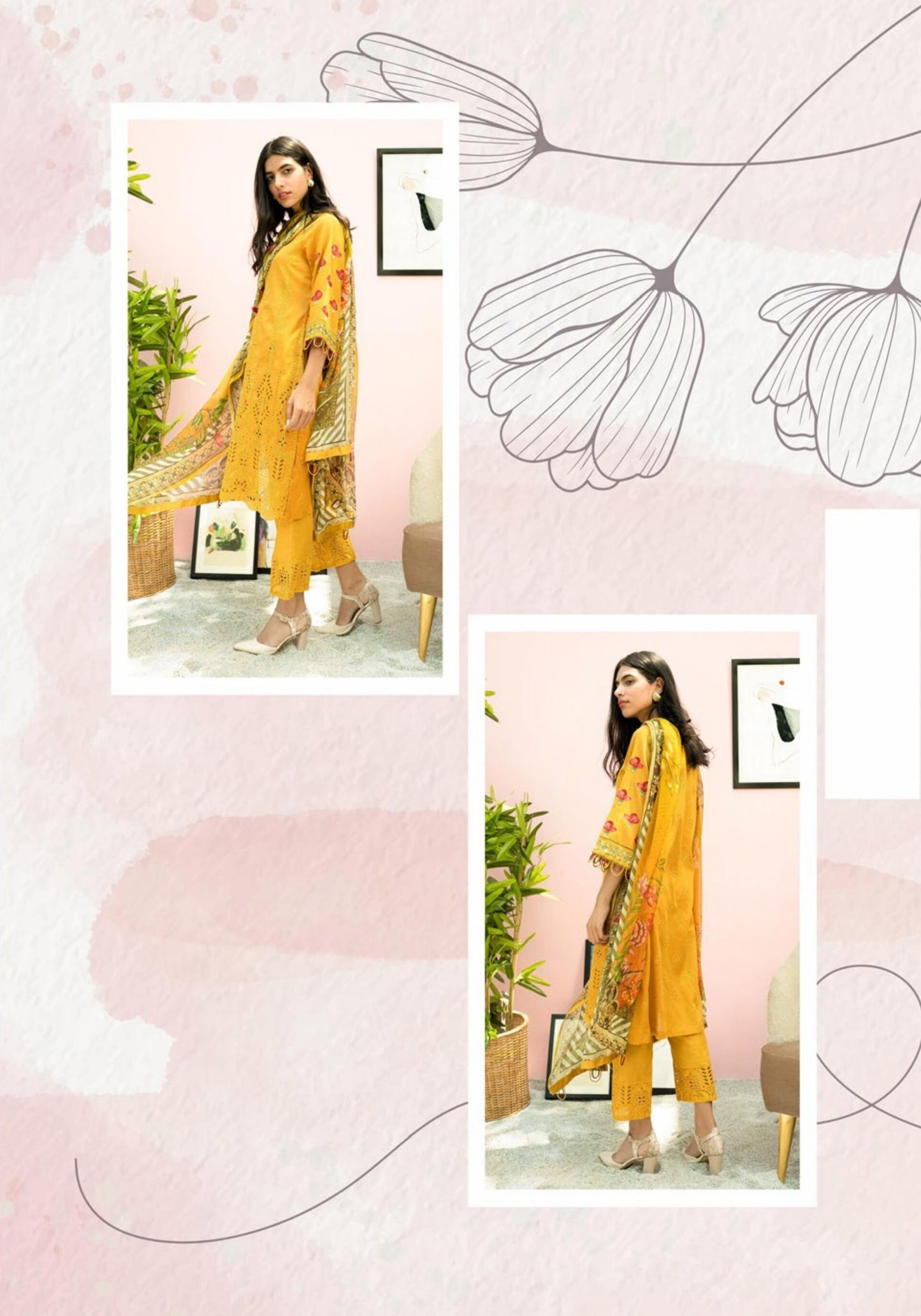 Blossom by Riaz Art Embroidered Slub Lawn 3pc Unstitched Dress - 04