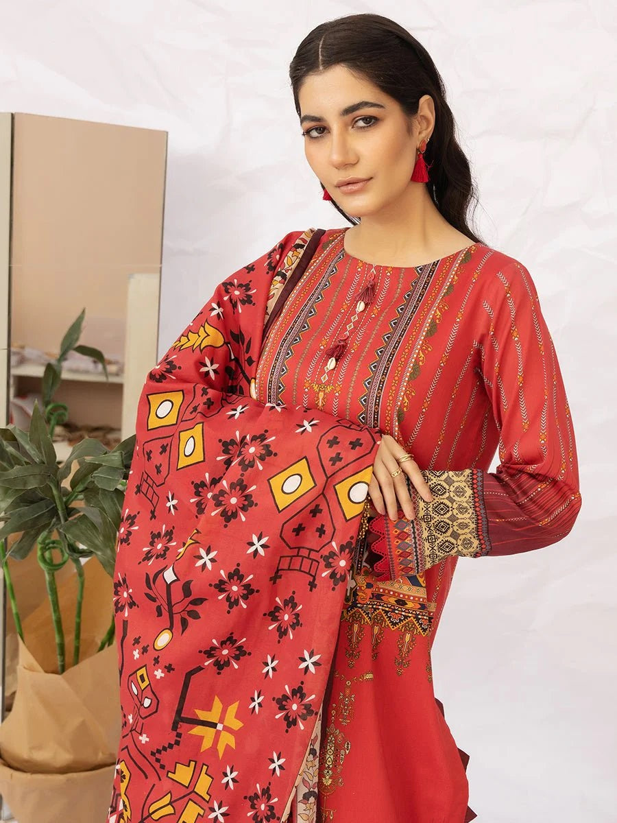 Aghaaz by Salitex Printed Lawn Dress 3 Piece Unstitched - UNS23AC004UT