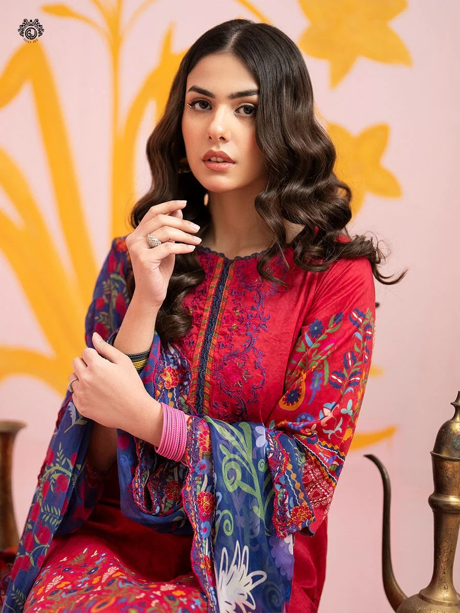 Rang Pasand by Gulljee Embroidered Lawn Unstitched 3 Piece Dress - GRP2406A4