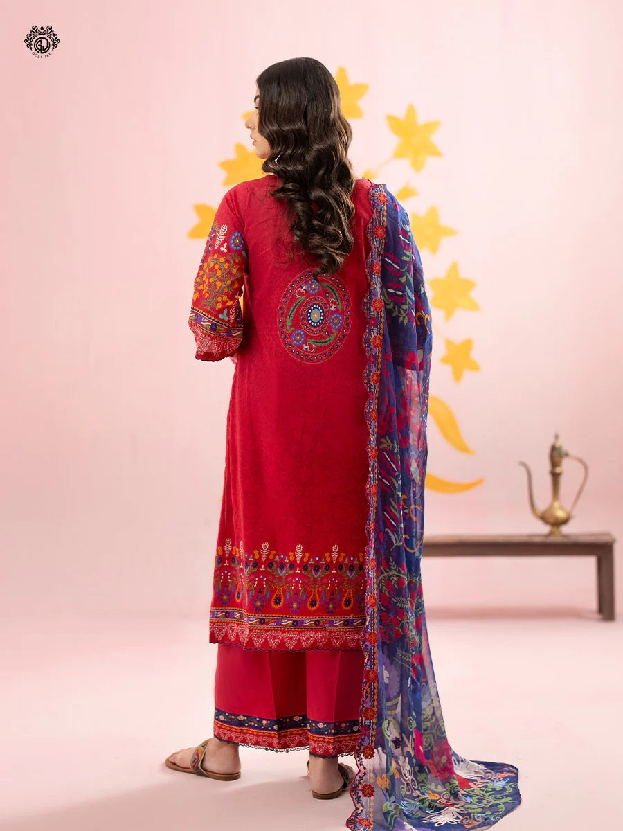 Rang Pasand by Gulljee Embroidered Lawn Unstitched 3 Piece Dress - GRP2406A4
