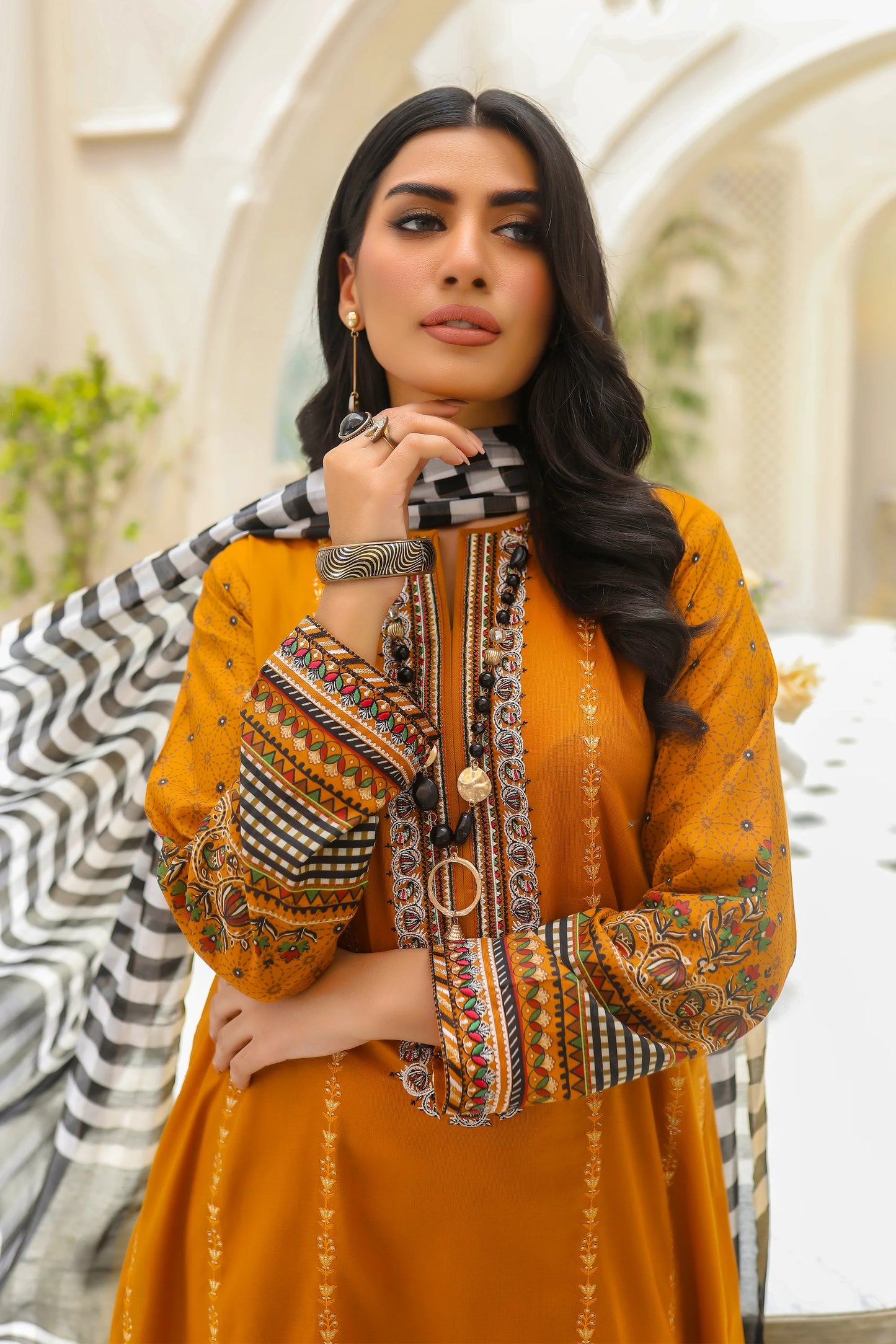 LSM Embroidered Lawn Suits Unstitched 3 Piece LSM SG-5011 - Summer Collection