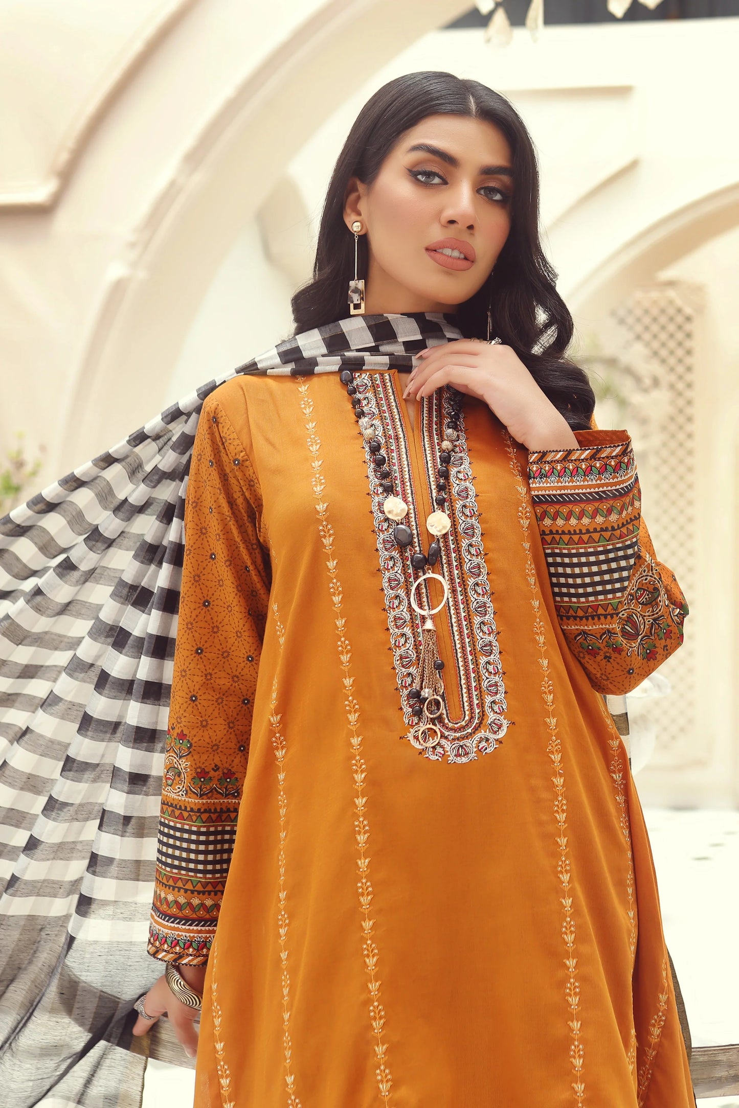 LSM Embroidered Lawn Suits Unstitched 3 Piece LSM SG-5011 - Summer Collection