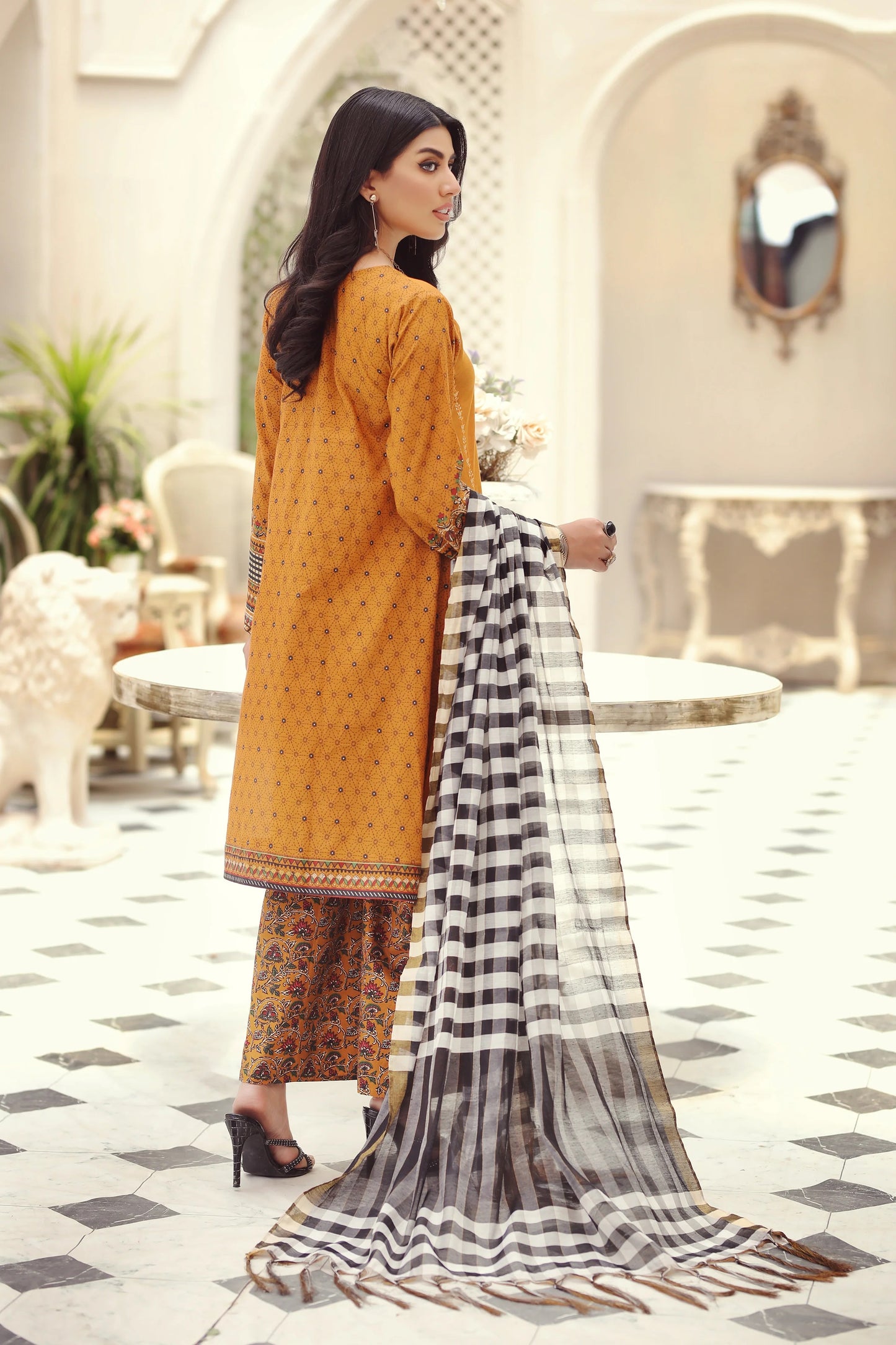 LSM Embroidered Lawn Suits Unstitched 3 Piece LSM SG-5011 - Summer Collection