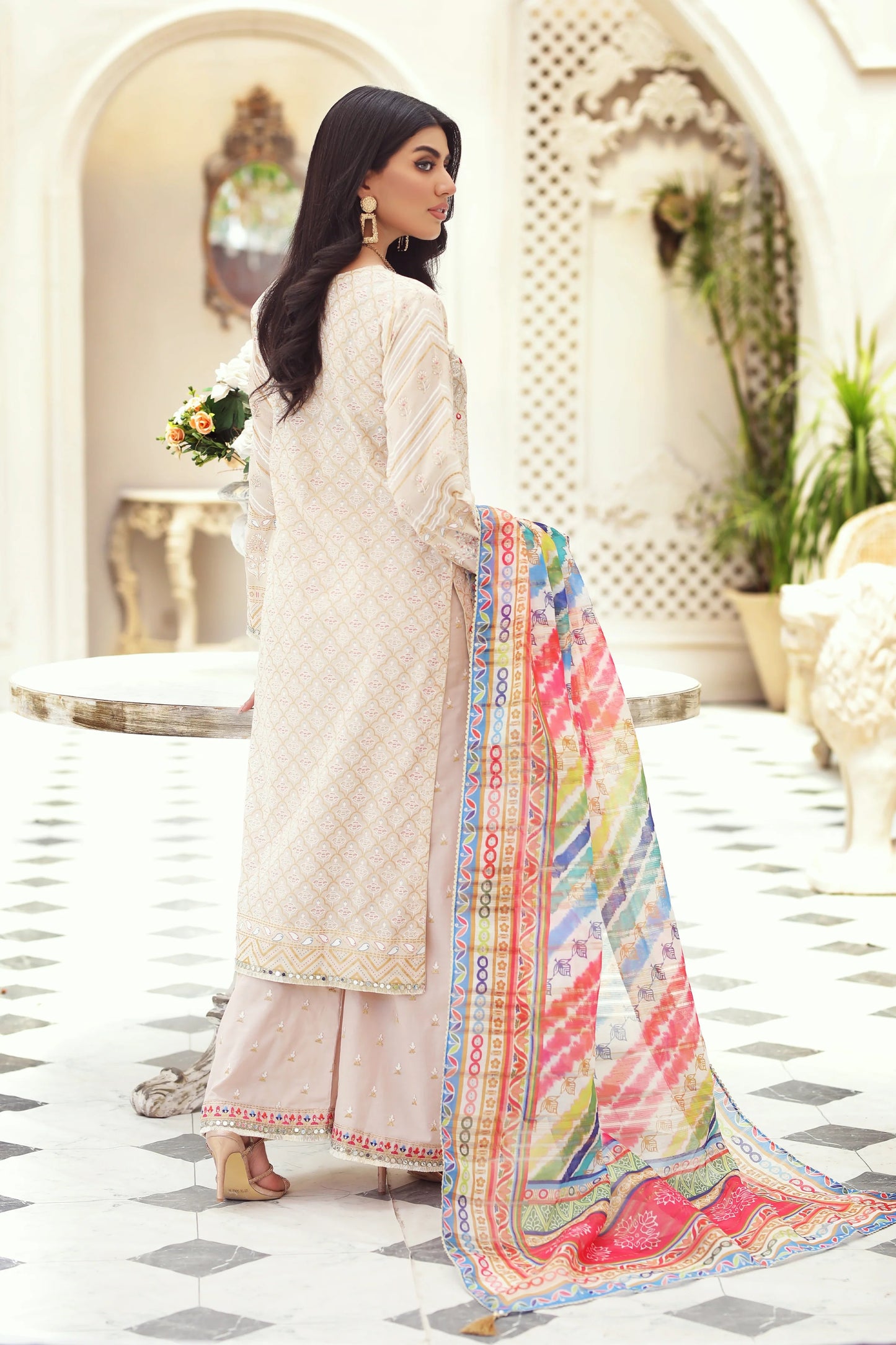 LSM Embroidered Lawn Suits Unstitched 3 Piece LSM SG-5012 - Summer Collection