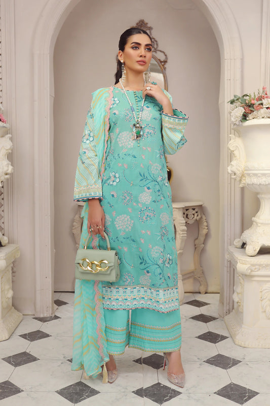 LSM Embroidered Lawn Suits Unstitched 3 Piece LSM SG-5018 - Summer Collection