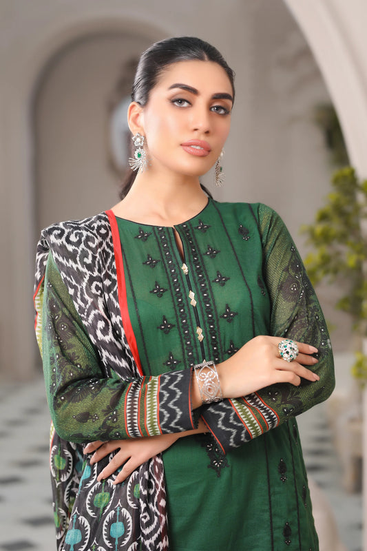 LSM Embroidered Lawn Suits Unstitched 3 Piece LSM SG-5022 - Summer Collection