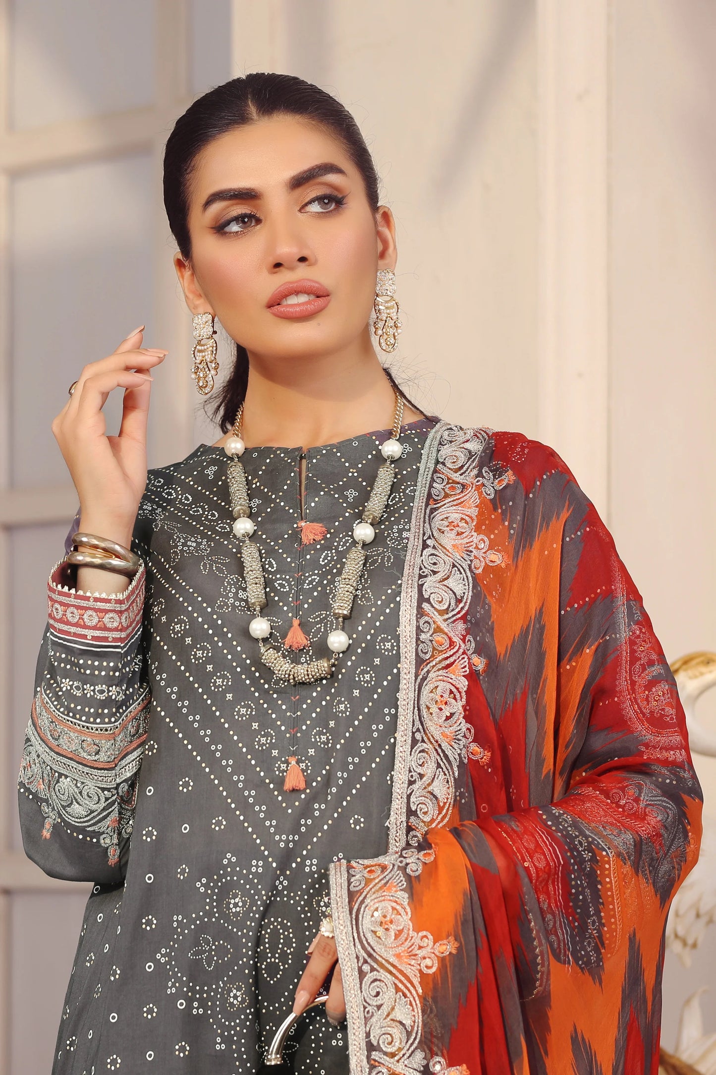 LSM Embroidered Lawn Suits Unstitched 3 Piece LSM SG-5024 - Summer Collection