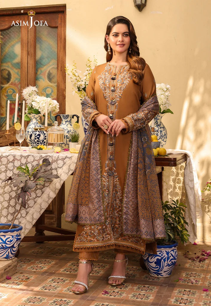 Zarq Barq By Asim Jofa Embroidered Suits Unstitched 3 Piece AJZB-05 - Eid Collection