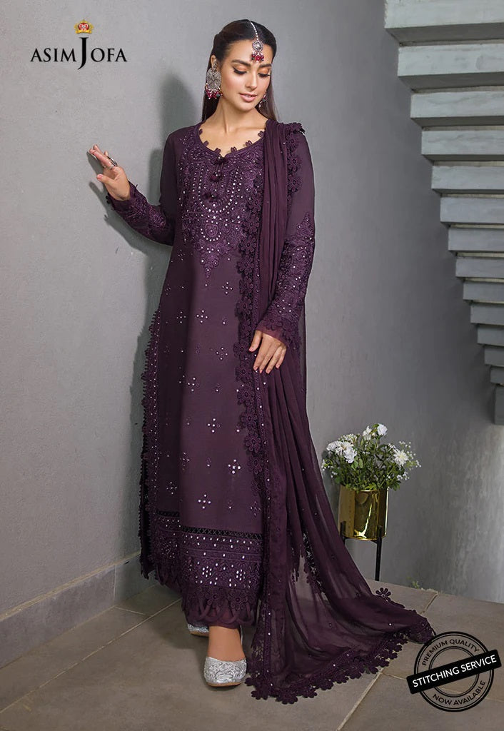 Asim Jofa Embroidered Lawn Suits Unstitched 3 Piece AJCK-05 - Eid Collection
