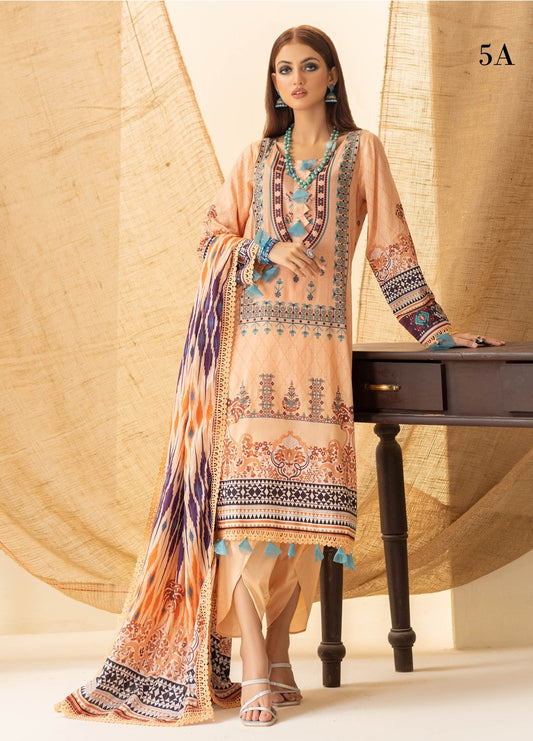 Colors by Al Zohaib Printed Lawn Suits Unstitched 3 Piece CSD-23-05-A - Summer Collection