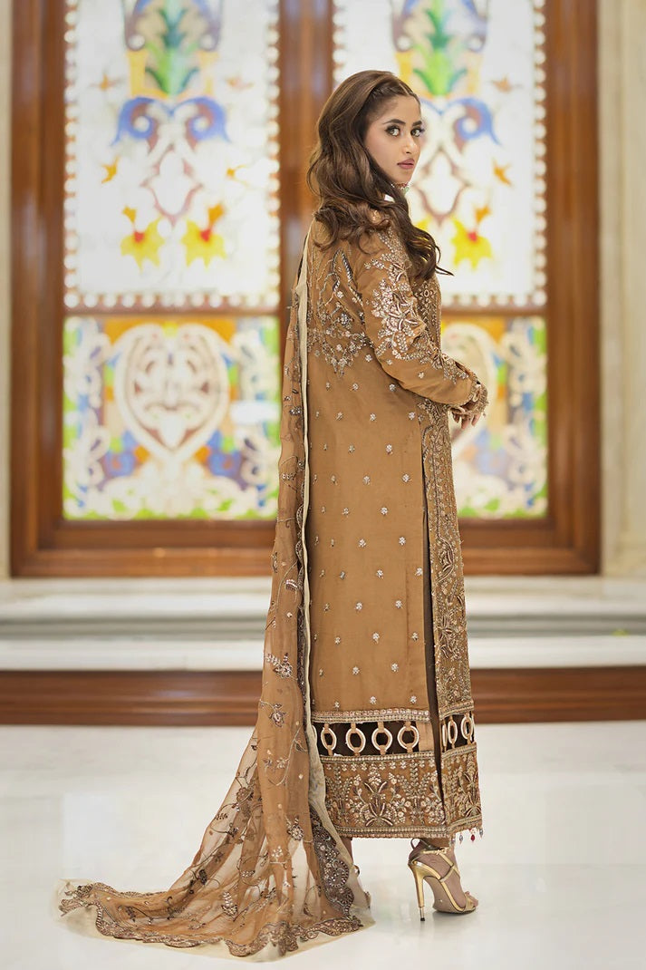 Ishq Aatish by Emaan Adeel Embroidered Chiffon Suits Unstitched 3 Piece EA23IA-05 Hana - Luxury Collection