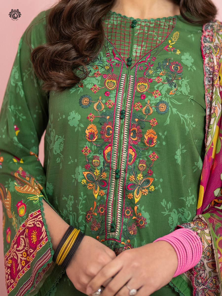 Rang Pasand by Gulljee Embroidered Lawn Unstitched 3 Piece Dress - GRP2406A5