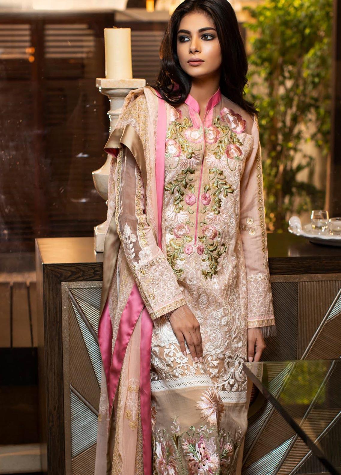 Zunuj Embroidered Chikankari Lawn Unstitched 3 Piece Suit ZCKL- 05