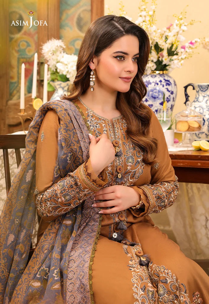 Zarq Barq By Asim Jofa Embroidered Suits Unstitched 3 Piece AJZB-05 - Eid Collection
