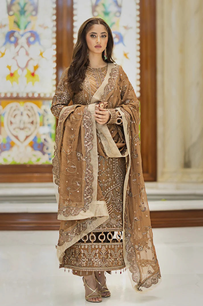 Ishq Aatish by Emaan Adeel Embroidered Chiffon Suits Unstitched 3 Piece EA23IA-05 Hana - Luxury Collection