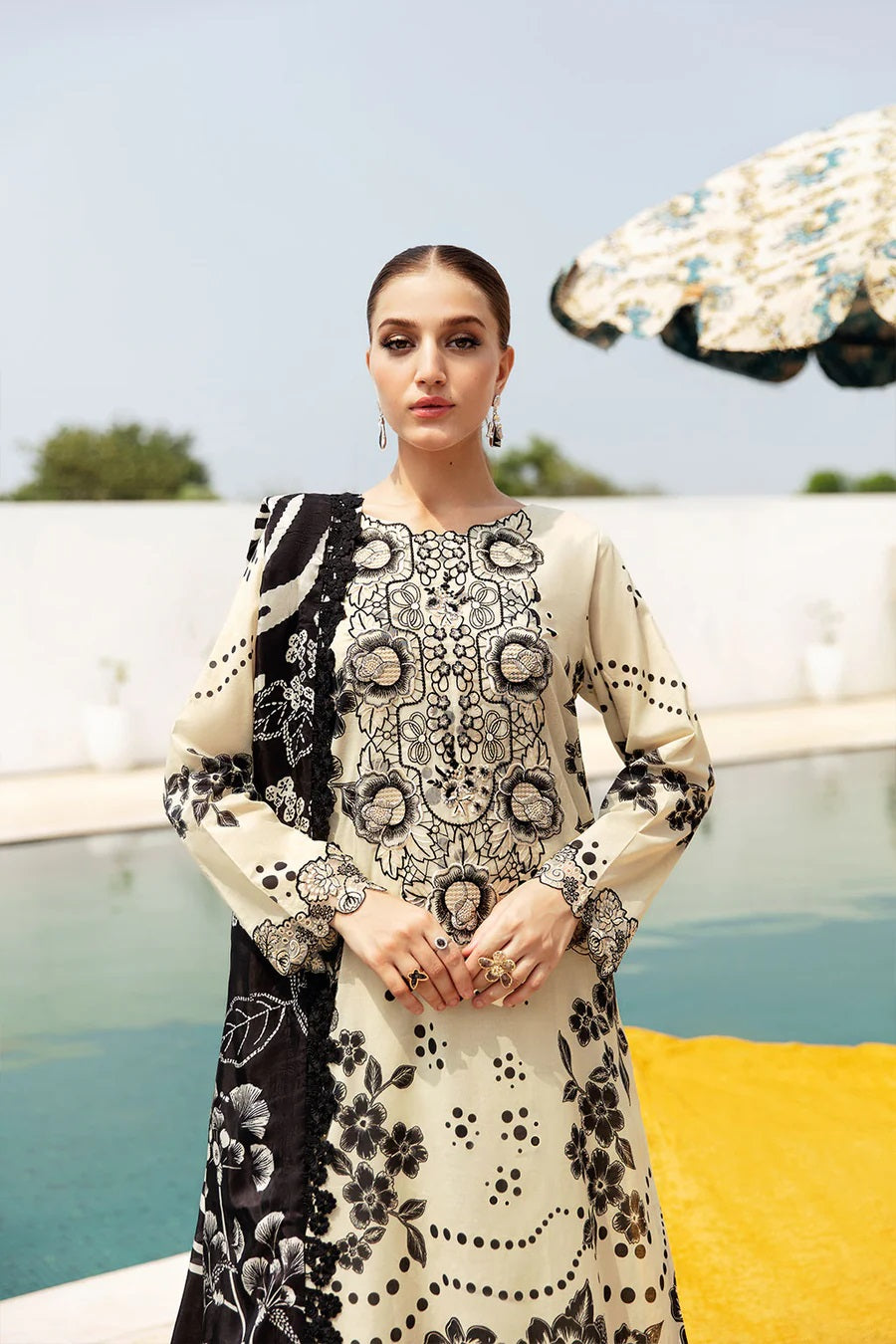 Rangrez by Ramsha Embroidered Lawn 3 piece Unstitched Dress - N602