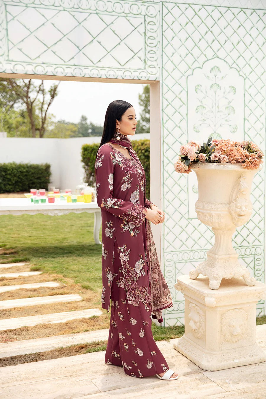 Rangrez by Ramsha Embroidered Lawn 3 piece Unstitched Dress - N603