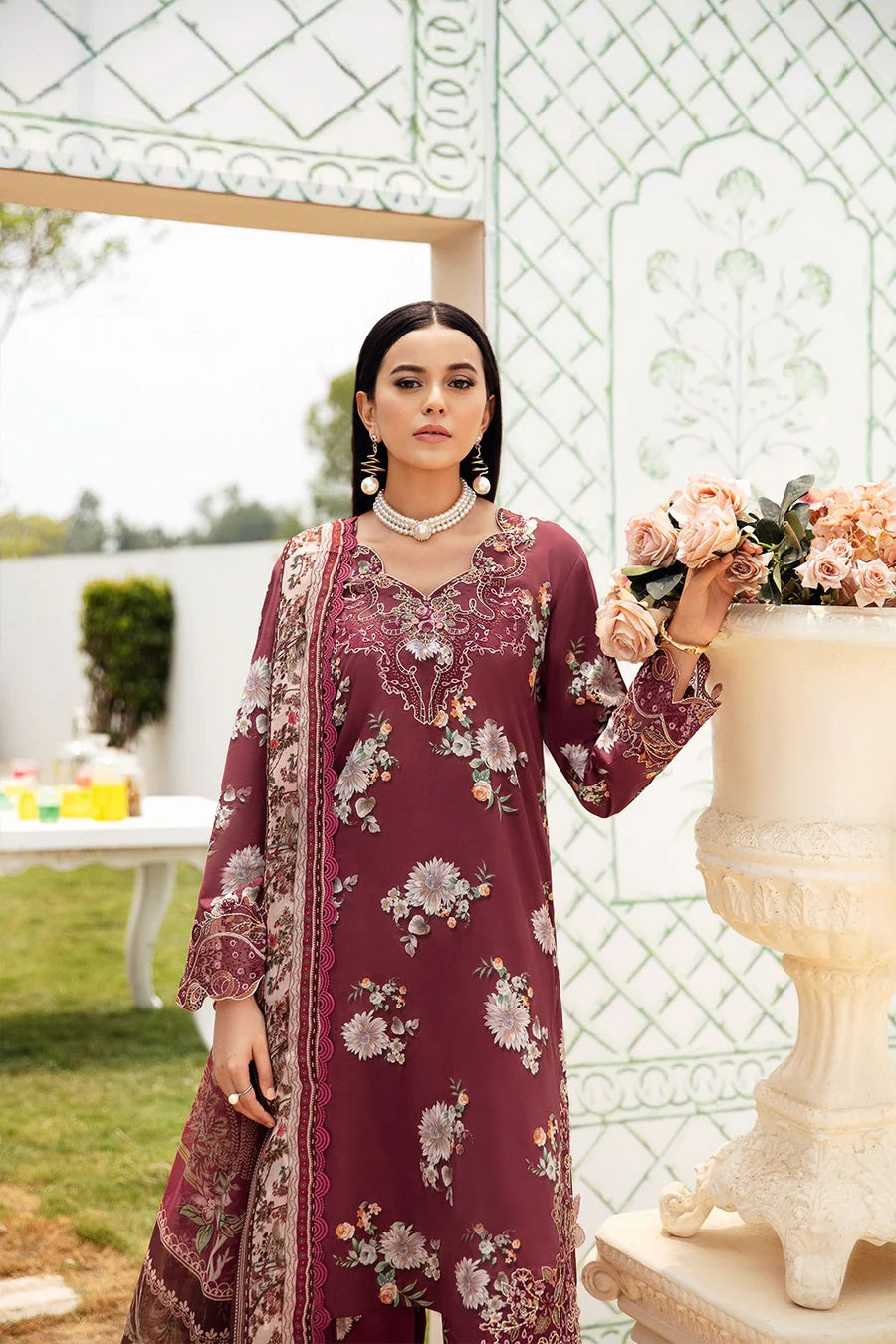 Rangrez by Ramsha Embroidered Lawn 3 piece Unstitched Dress - N603
