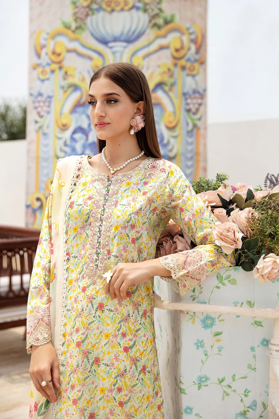 Rangrez by Ramsha Embroidered Lawn 3 piece Unstitched Dress - N604