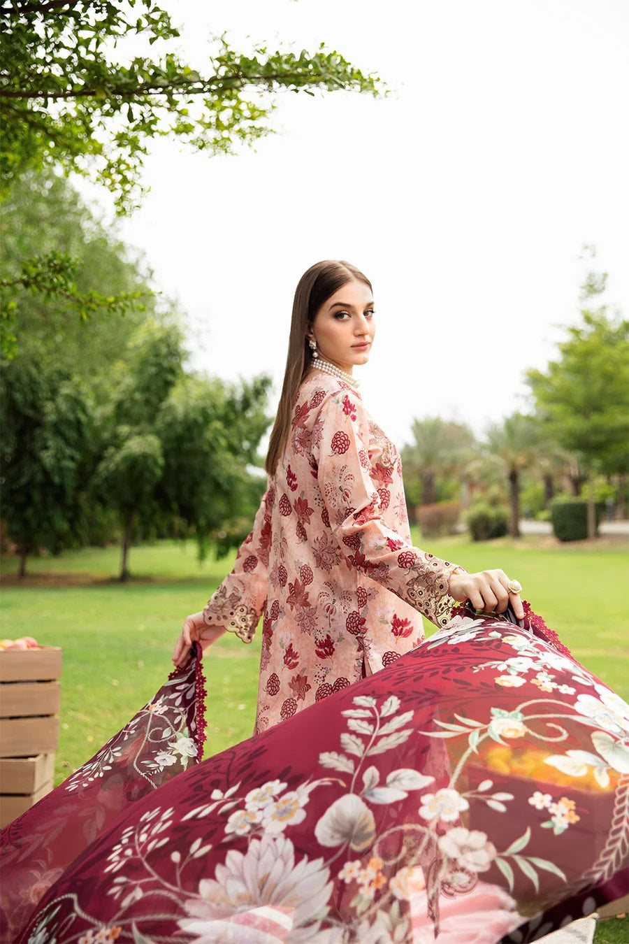 Rangrez by Ramsha Embroidered Lawn 3 piece Unstitched Dress - N605