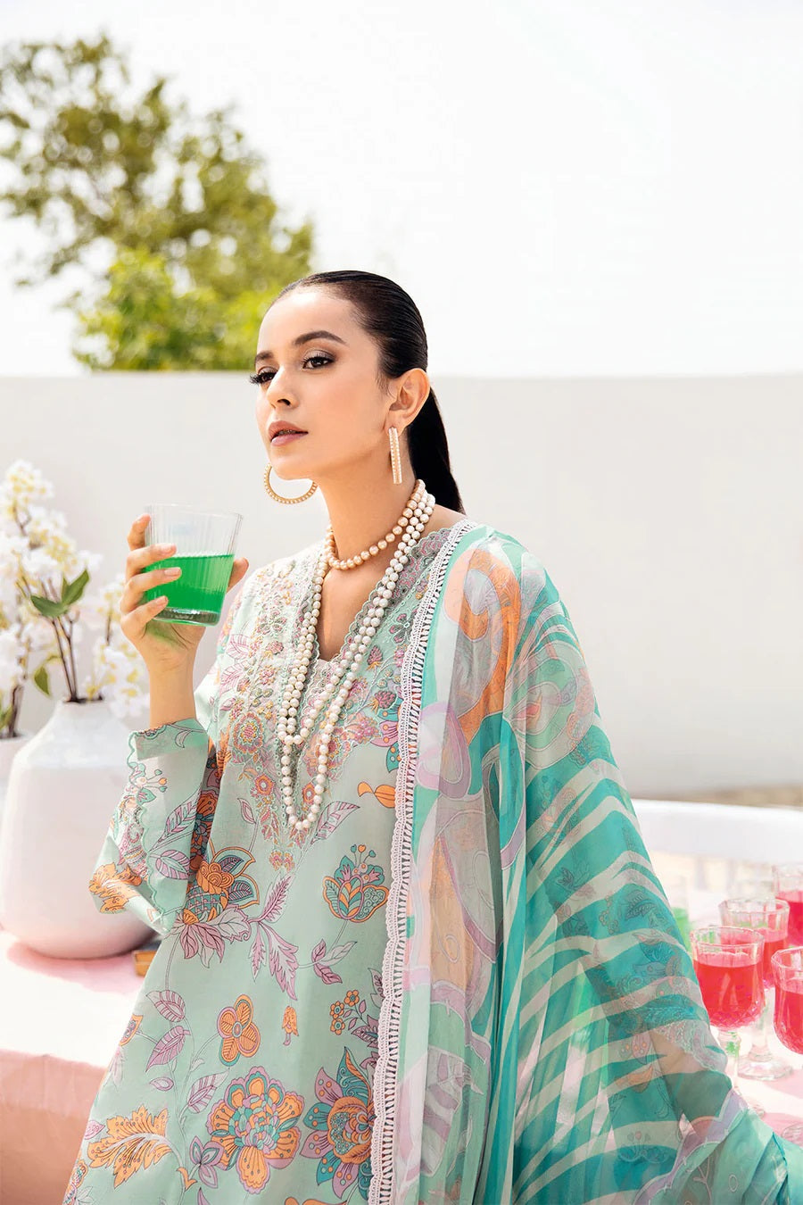 Rangrez by Ramsha Embroidered Lawn 3 piece Unstitched Dress - N607