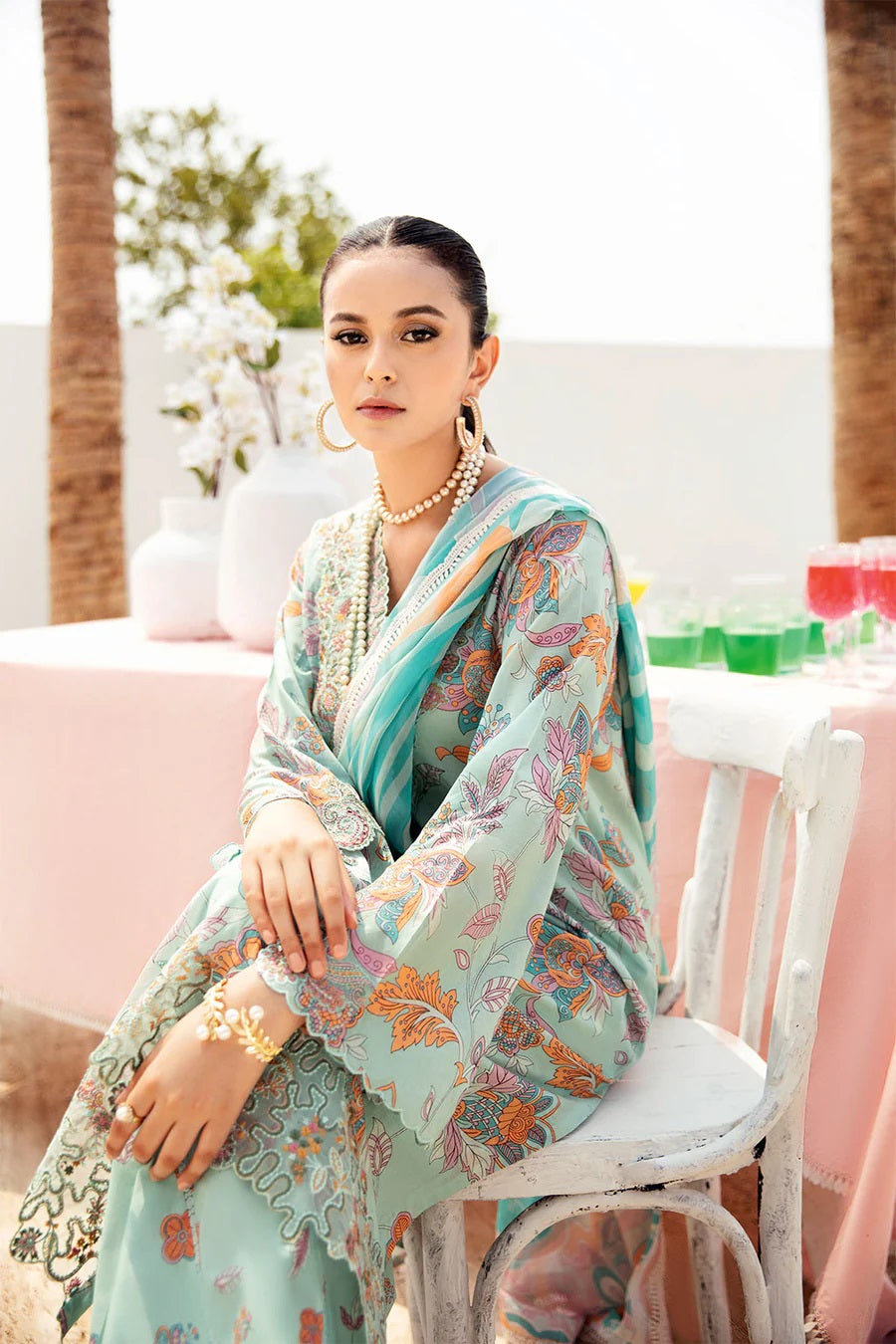 Rangrez by Ramsha Embroidered Lawn 3 piece Unstitched Dress - N607