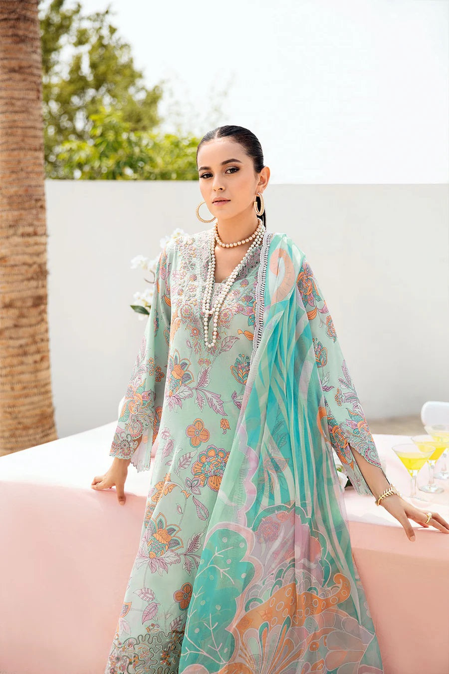 Rangrez by Ramsha Embroidered Lawn 3 piece Unstitched Dress - N607