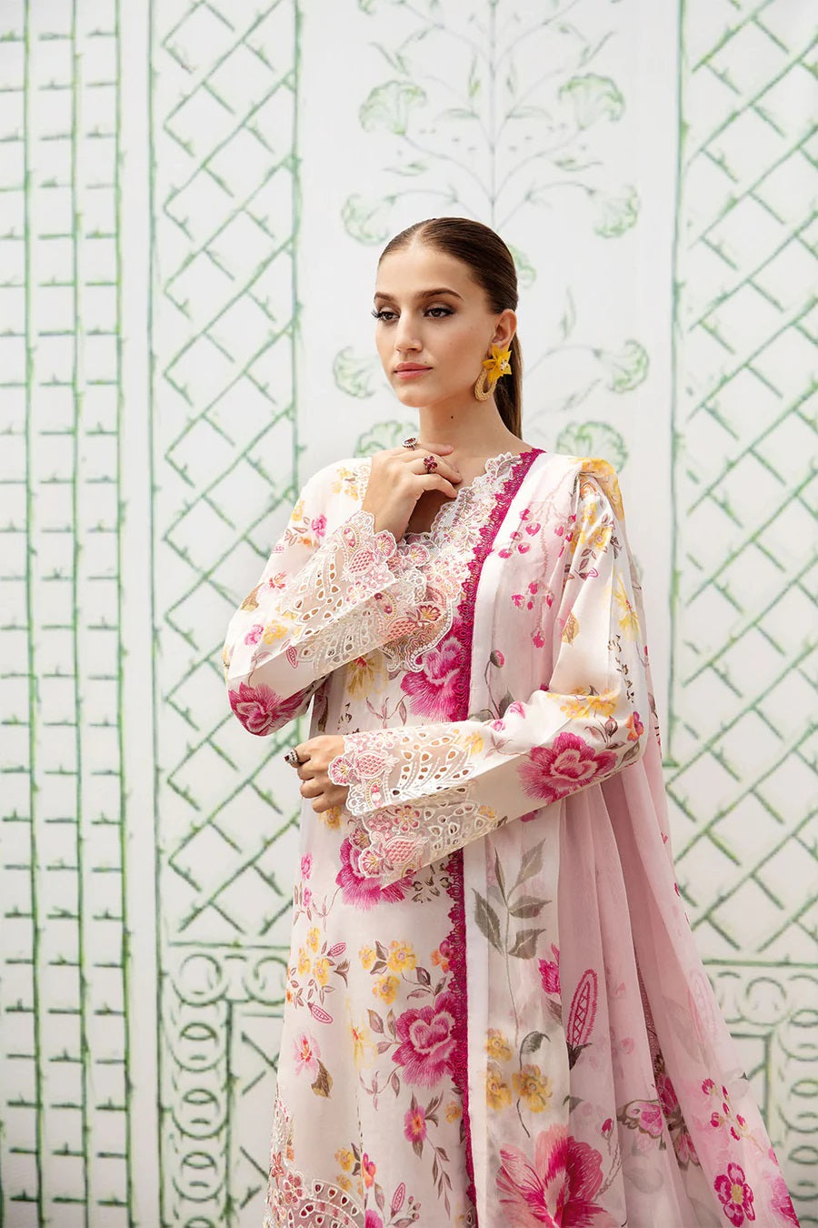 Rangrez by Ramsha Embroidered Lawn 3 piece Unstitched Dress - N608