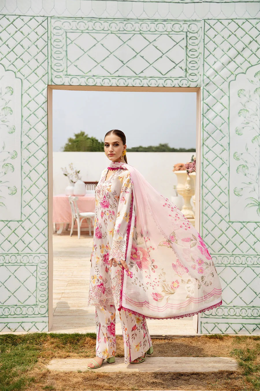 Rangrez by Ramsha Embroidered Lawn 3 piece Unstitched Dress - N608