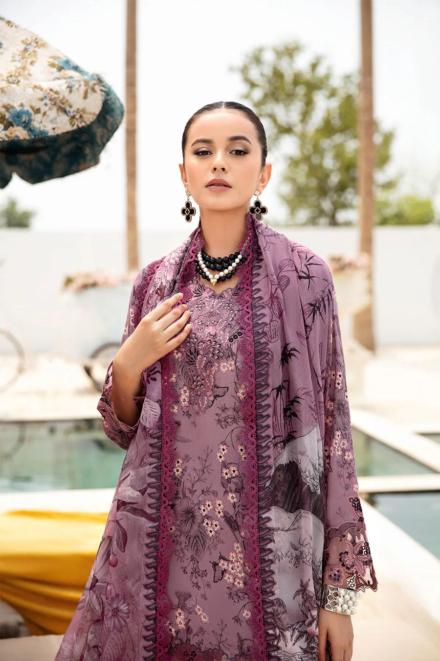 Rangrez by Ramsha Embroidered Lawn 3 piece Unstitched Dress - N609