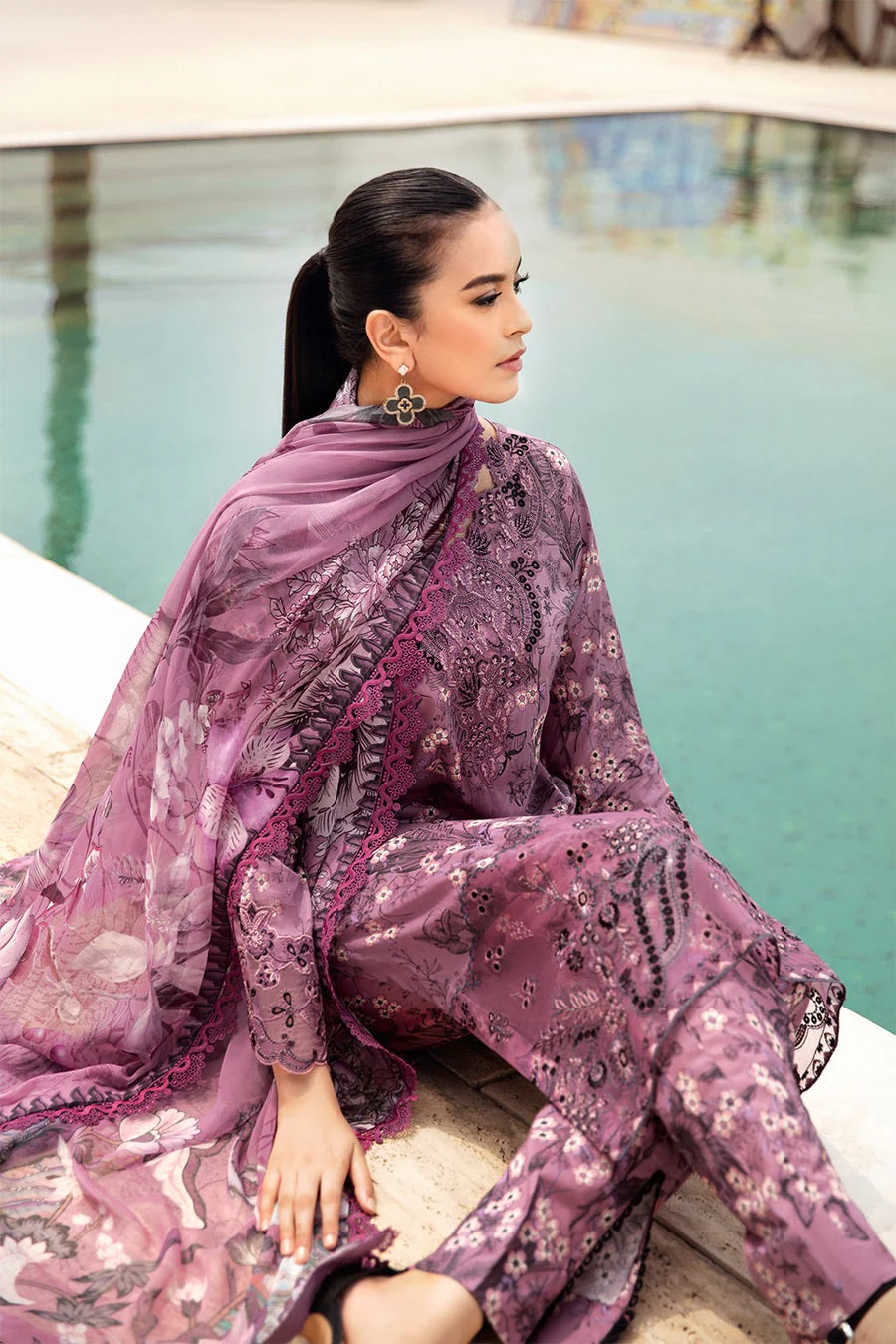 Rangrez by Ramsha Embroidered Lawn 3 piece Unstitched Dress - N609