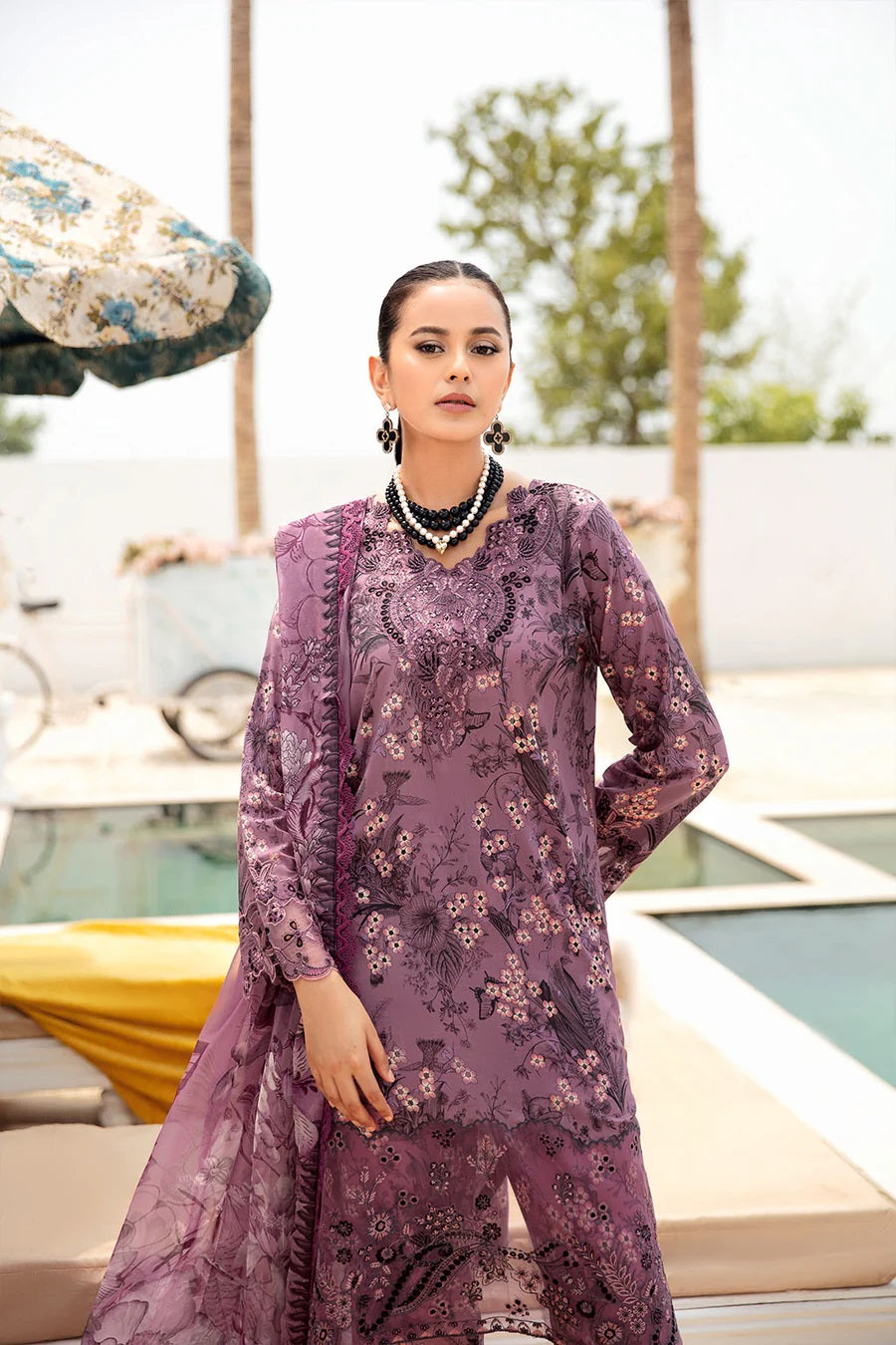 Rangrez by Ramsha Embroidered Lawn 3 piece Unstitched Dress - N609