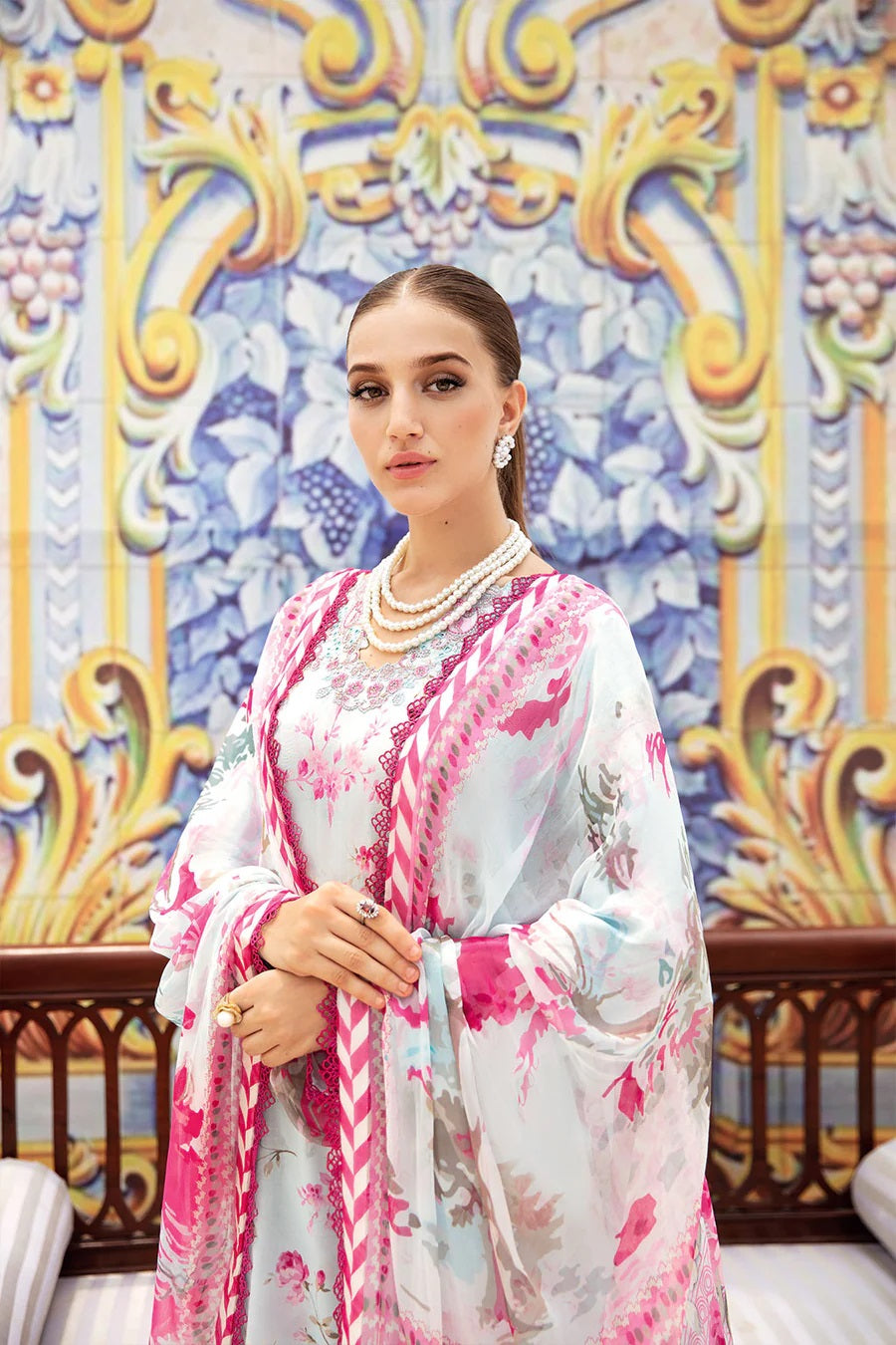 Rangrez by Ramsha Embroidered Lawn 3 piece Unstitched Dress - N610