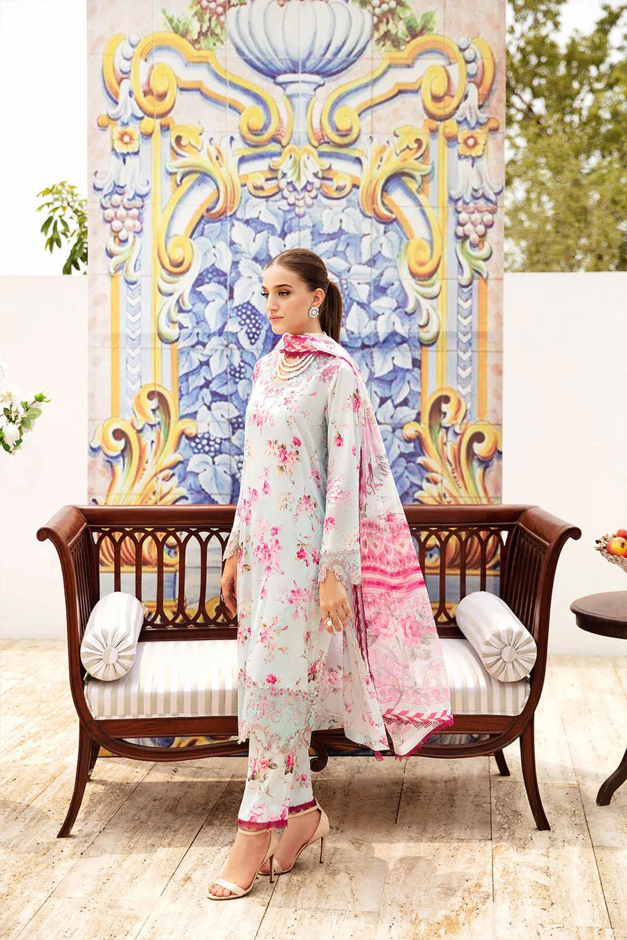 Rangrez by Ramsha Embroidered Lawn 3 piece Unstitched Dress - N610