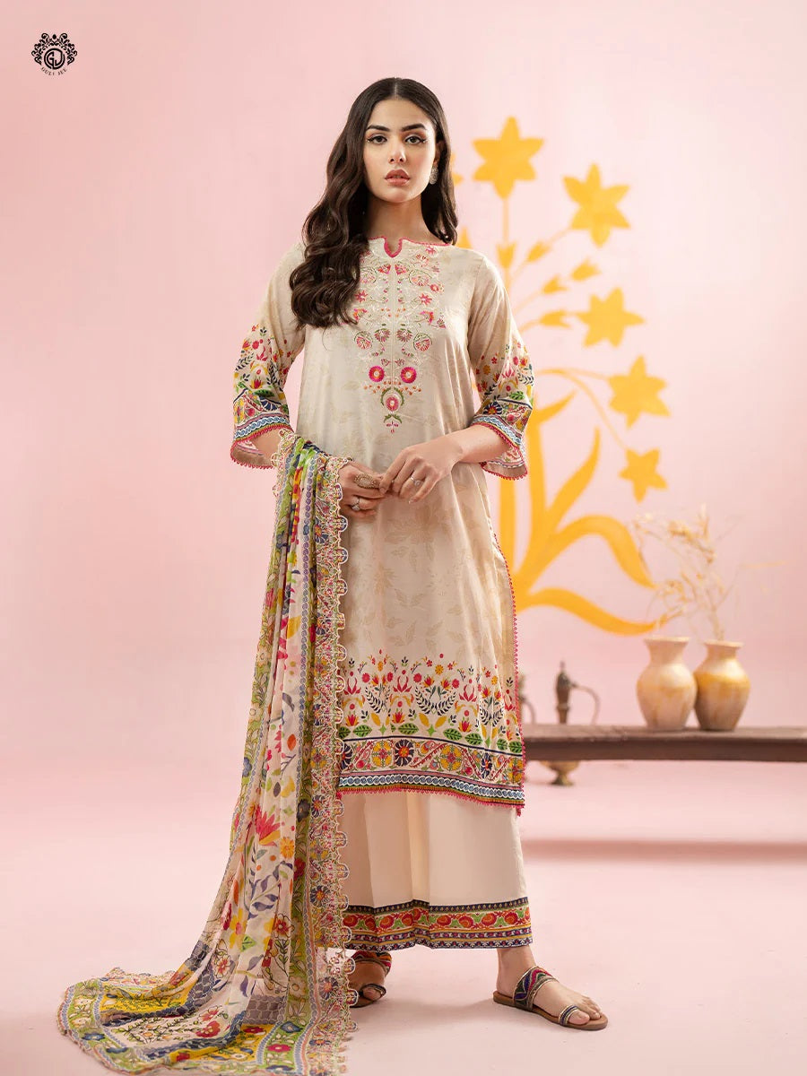 Rang Pasand by Gulljee Embroidered Lawn Unstitched 3 Piece Dress - GRP2406A6