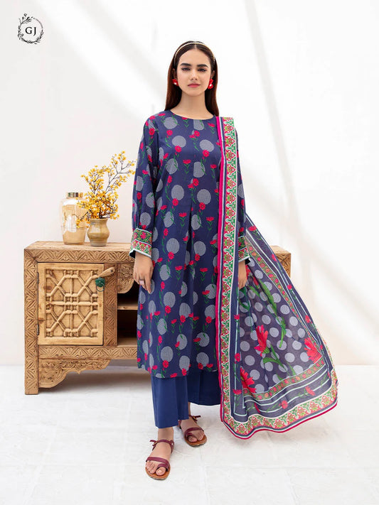 Aviva by GJ Digital Printed Lawn 2 piece Unstitched - GJAV23-A6