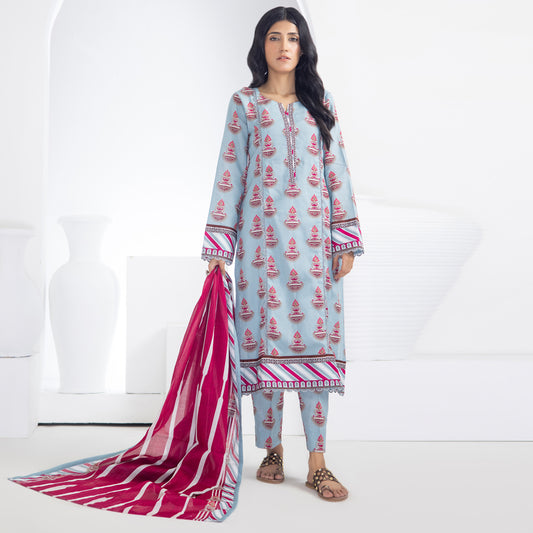 Identic Separates Printed Lawn 3 piece Unstitched dress - IDS-10-06 - Summer Collection