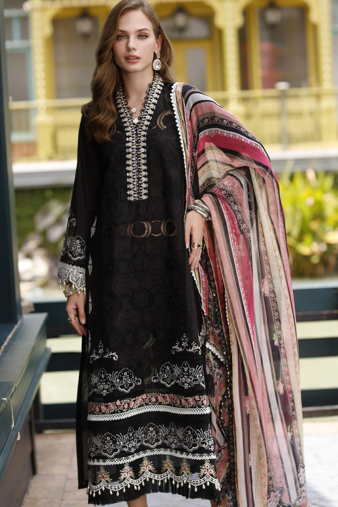 Noor By Saadia Asad Embroidered Lawn Suits Unstitched 3 Piece D06 - Fiya