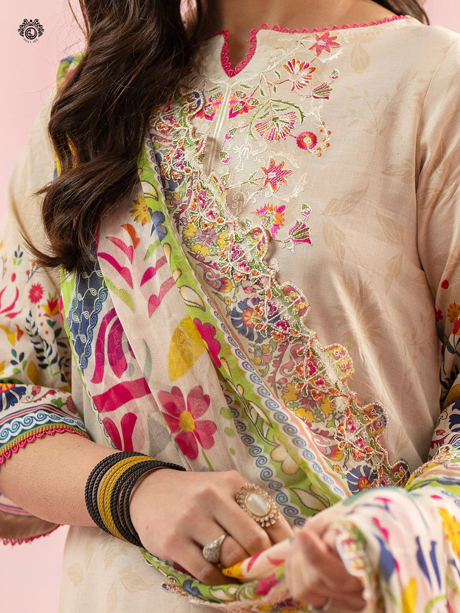 Rang Pasand by Gulljee Embroidered Lawn Unstitched 3 Piece Dress - GRP2406A6
